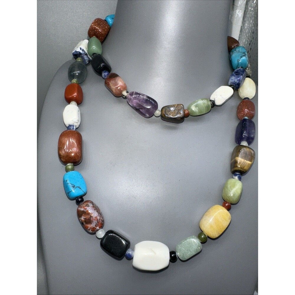 Mine Finds Jay King Gemstone Necklace & Bracelet Set Sodalite Amethyst Agate - Picture 4 of 4